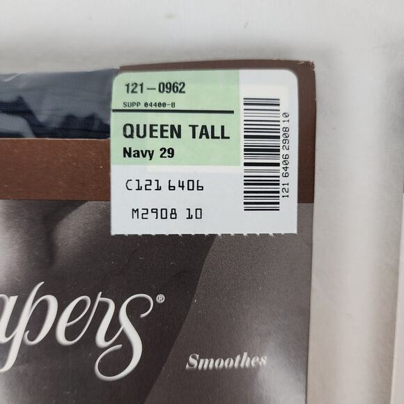 Vintage JC Penney Subtle Shaper Pantyhose Nylons Queen Tall Navy Control Support - Picture 2 of 7